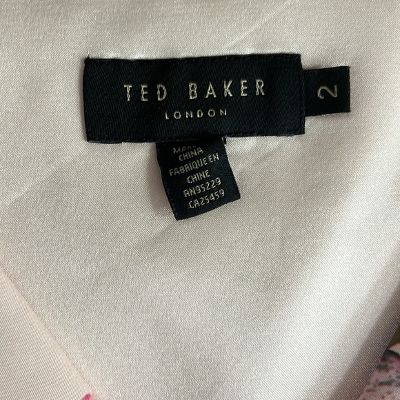 Ted BAKER DEAVON WOMEN'S OIL PAINTING Floral Sleeveless Belted DRESS NUDE PINK 6 - Picture 13 of 15